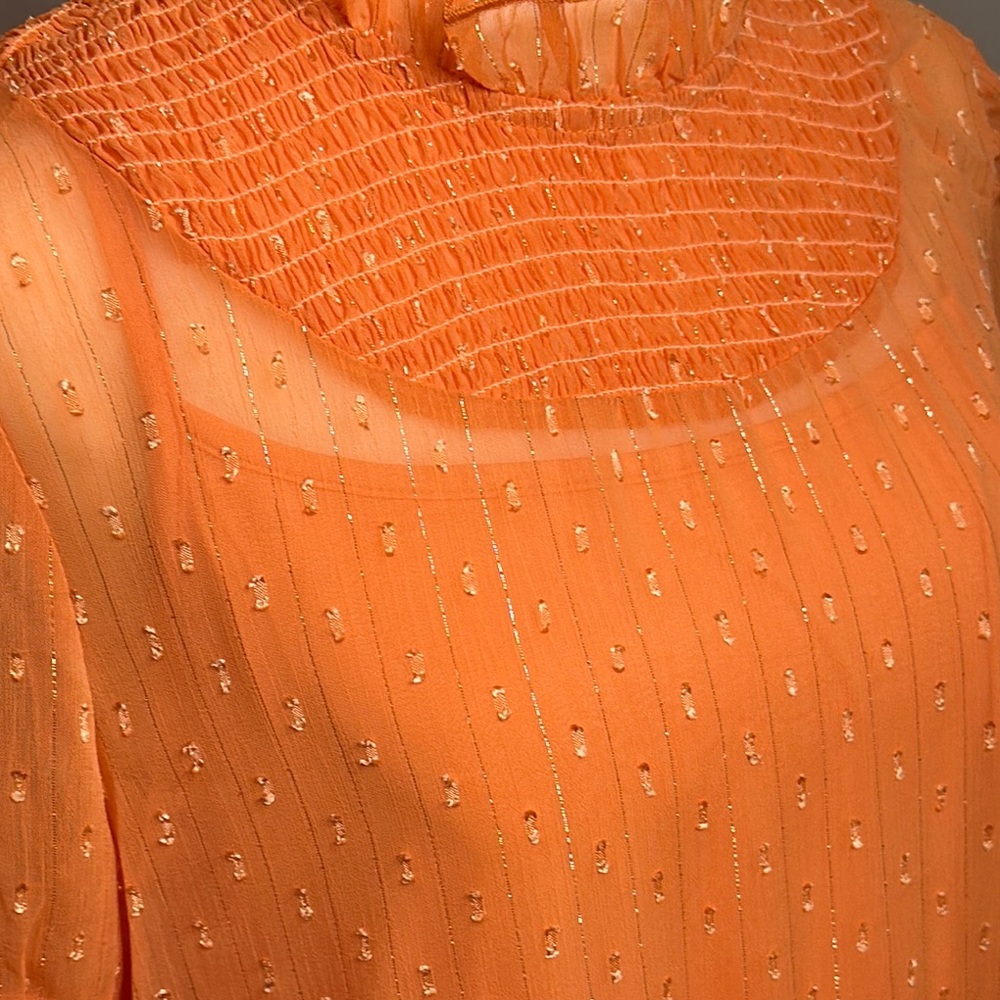 NWT Double D Ranch Orange Ruffle Smocked Maxi Dress - Picture 7 of 15